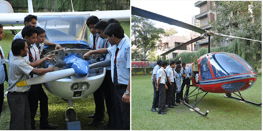 Students used physical models of the aircraft for learning
